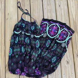 Xhilaration Black and Purple Maxi Dress